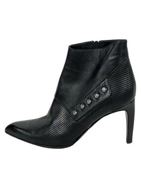Chanel Booties 37C Black Leather